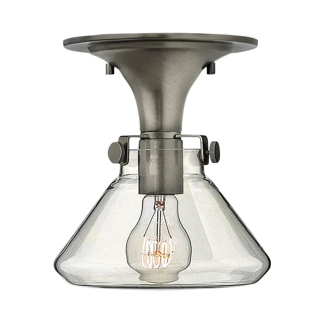 Foyer Congress - Small Retro Glass Flush Mount-Hinkley Lighting-HINKLEY-3146AN-Flush MountsAntique Nickel-1-France and Son