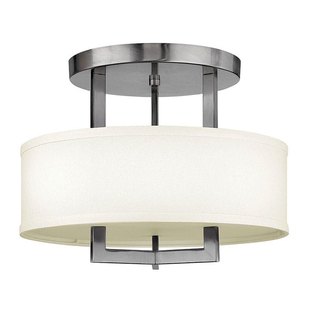 Foyer Hampton Small Semi-Flush Mount-Hinkley Lighting-HINKLEY-3200AN-LED-Flush MountsAntique Nickel-1-France and Son