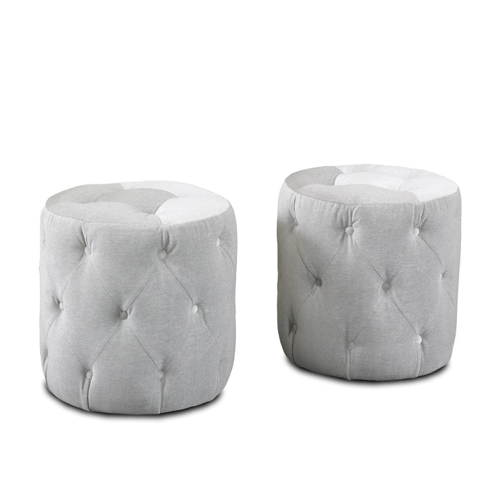 Darcy Tufted Ottoman-Precedent-Precedent-3212-O1-Stools & OttomansFabric-Small-2-France and Son