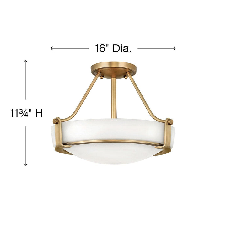 Hathaway Medium Semi - Flush Mount-Hinkley Lighting-HINKLEY-3220HB-1-Flush MountsHeritage Brass-NON-LED-3-France and Son