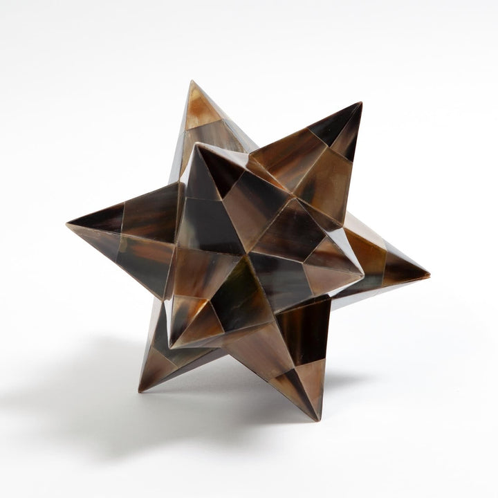 Stellated Dodecahedron-Global Views-GVSA-9.93228-DecorBrown Horn-4-France and Son