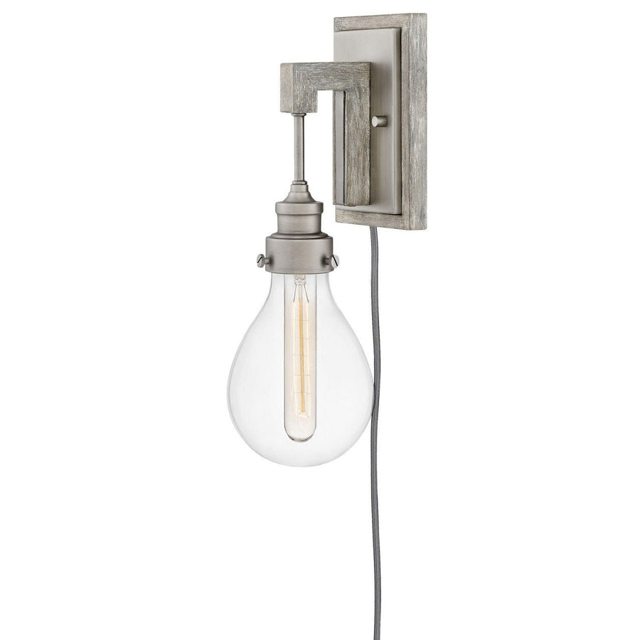 Denton Single Light Plug - in Sconce-Hinkley Lighting-HINKLEY-3262PW-Wall Sconces-1-France and Son