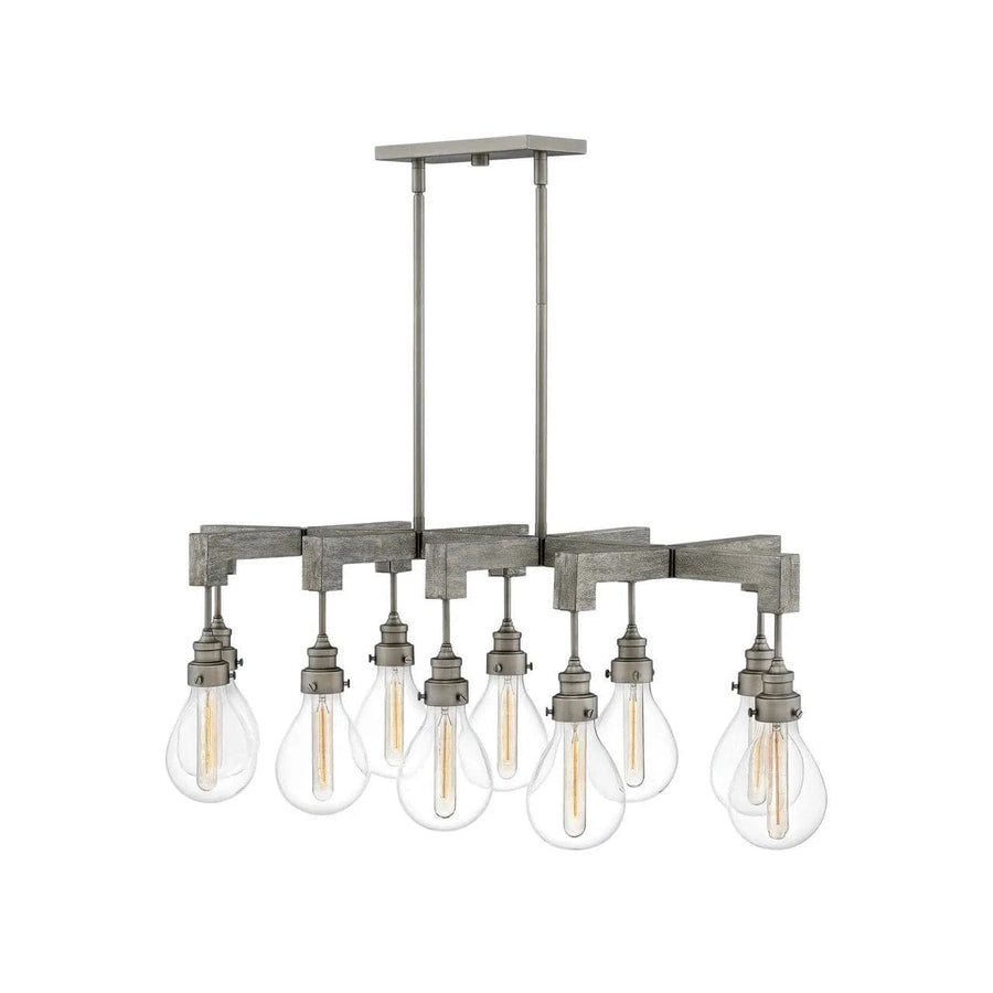 Denton Large Ten Light Linear-Hinkley Lighting-HINKLEY-3269PW-ChandeliersPewter with Driftwood Gray-1-France and Son