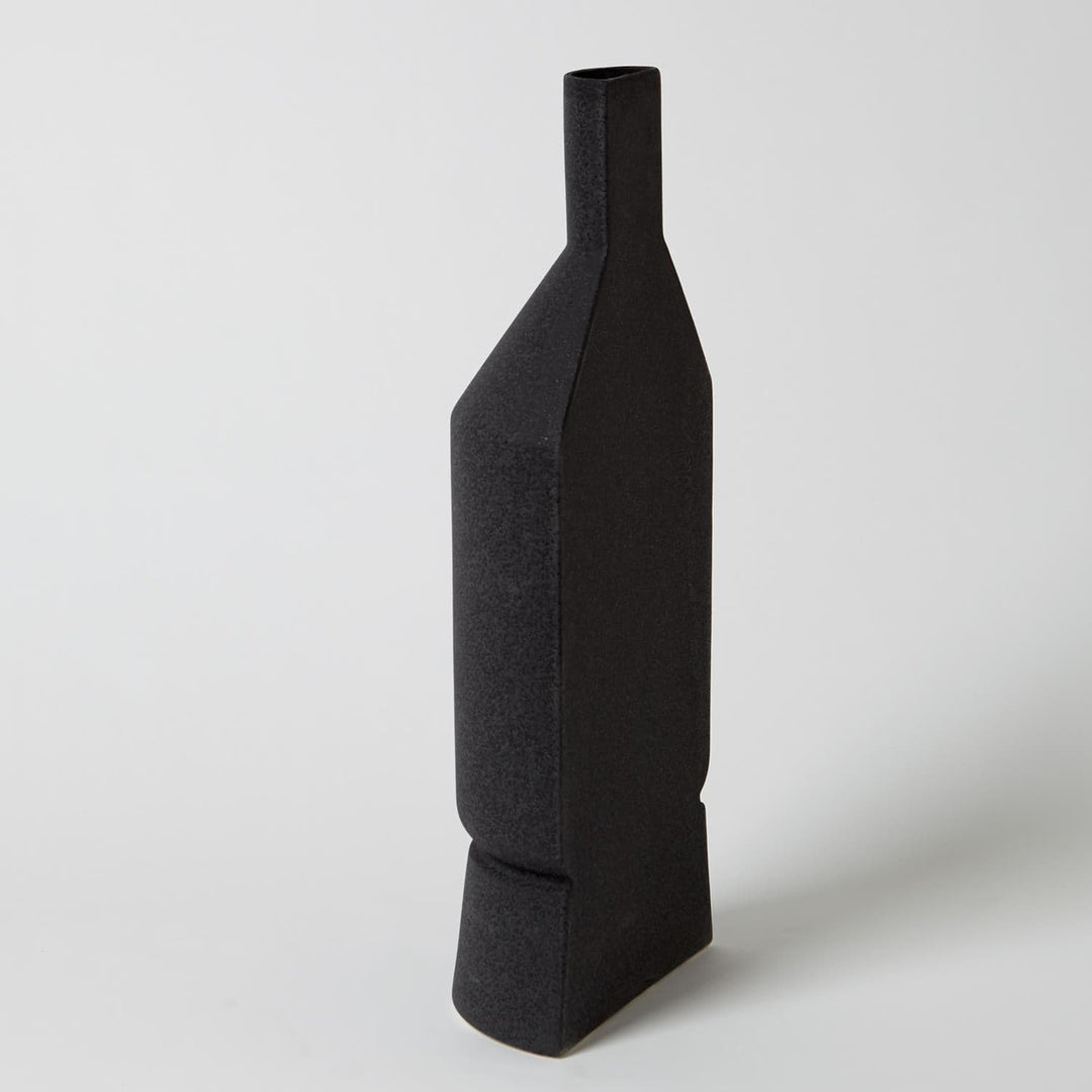 Flat Back Vase-Global Views-GVSA-7.10344-VasesLarge-Black Crust-1-France and Son