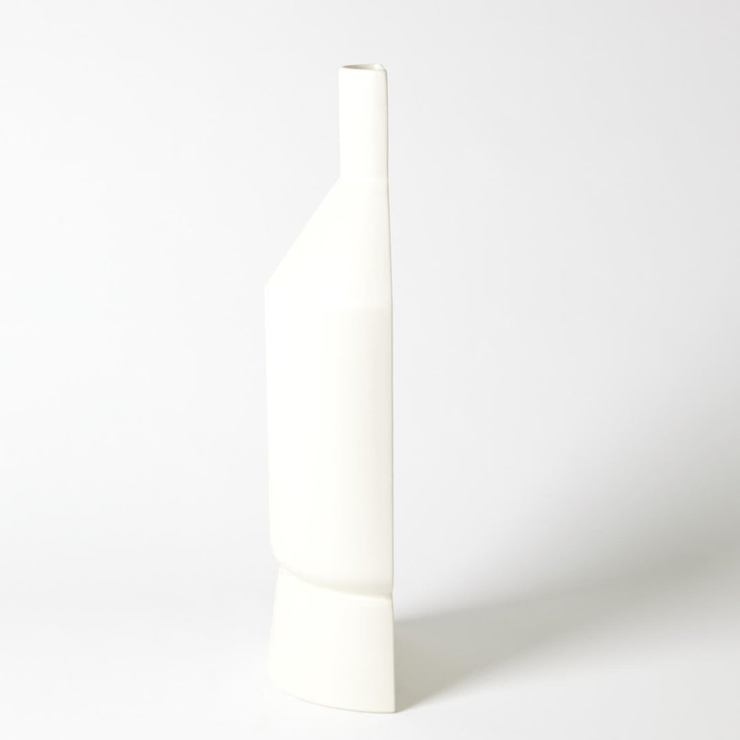 Flat Back Vase-Global Views-GVSA-7.10340-VasesLarge-Matte White-4-France and Son