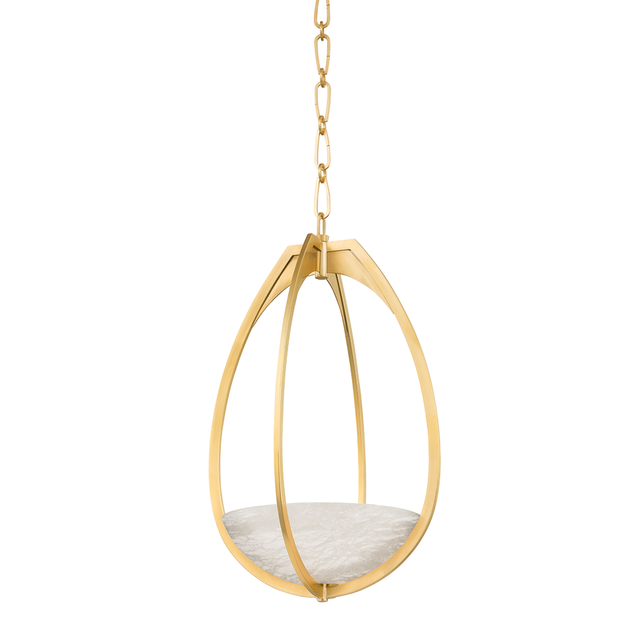 Llyod 1 Light Pendant-Hudson Valley-HVL-4313-AGB-PendantsAged Brass-1-France and Son