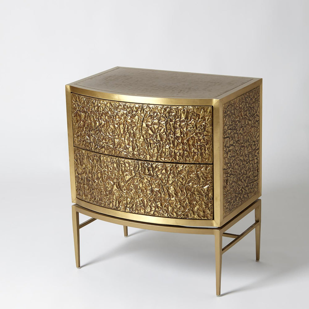 Crinkle Bedside Chest-Global Views-GVSA-7.91136-DressersBrass/Bronze-2-France and Son