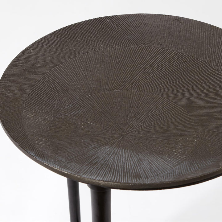Circle Etched Accent Table-Global Views-GVSA-7.91062-Side TablesBlack Nickel-4-France and Son