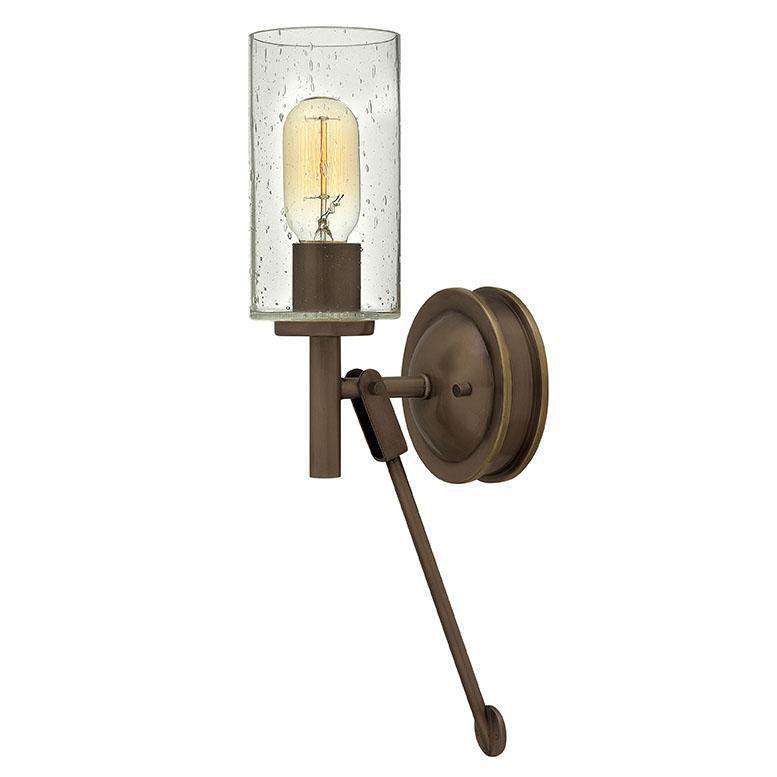 Collier - Single Light Sconce-Hinkley Lighting-HINKLEY-3380LZ-Wall SconcesLight Oiled Bronze Glass-3-France and Son