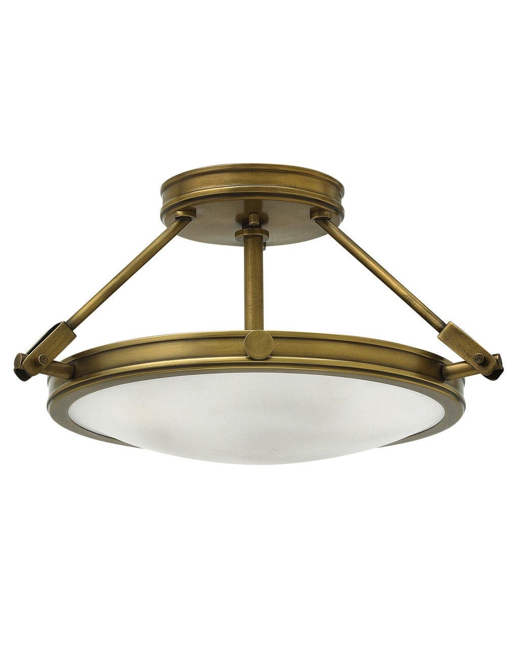 Foyer Collier - Small LED Semi-Flush Mount-Hinkley Lighting-HINKLEY-3381HB-Flush MountsHeritage Brass-NON-LED-3-France and Son