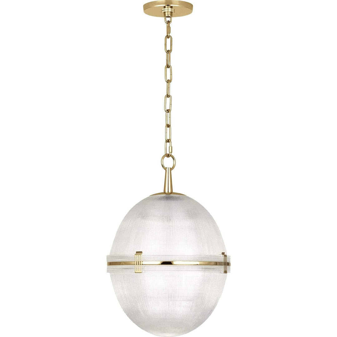 Brighton Glass Pendant-Robert Abbey Fine Lighting-ABBEY-3393-PendantsModern Brass-1-France and Son