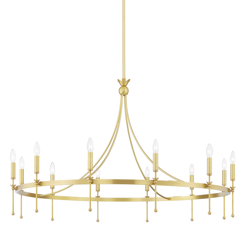 Gates 12 Light Chandelier-Hudson Valley-HVL-4351-AGB-ChandeliersAged Brass-1-France and Son