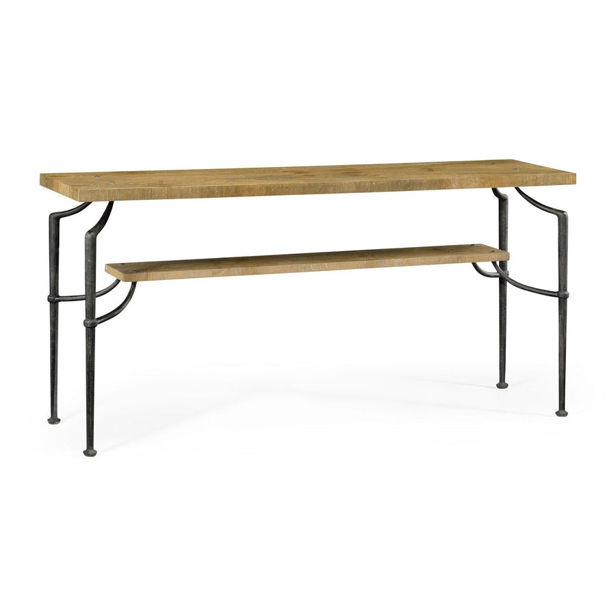 Rectangular Console Table with Iron Base-Jonathan Charles-JCHARLES-491142-LMC-Console Tables-1-France and Son