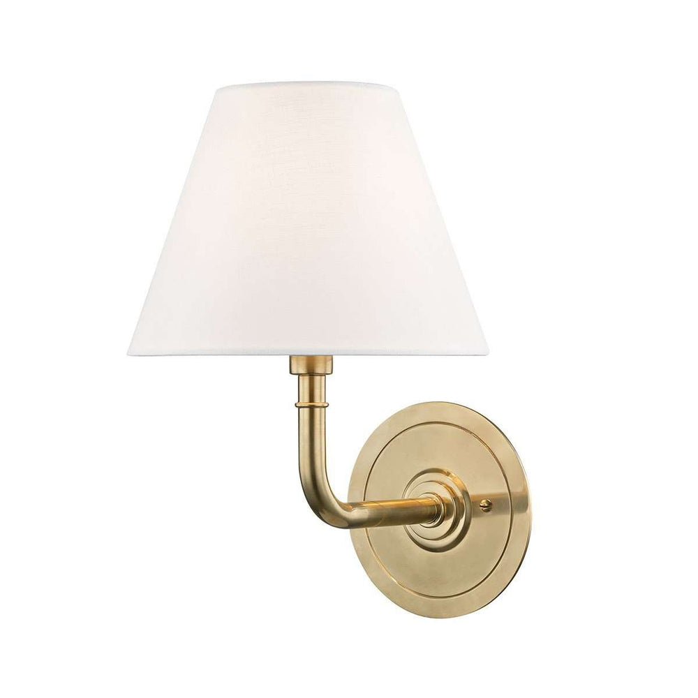 Signature No.1 1 Light Wall Sconce-Hudson Valley-HVL-MDS600-AGB-Wall LightingGold-2-France and Son