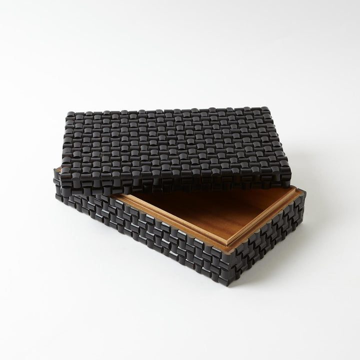Horn Box Woven-Global Views-GVSA-9.93013-Baskets & BoxesLarge-Black-6-France and Son