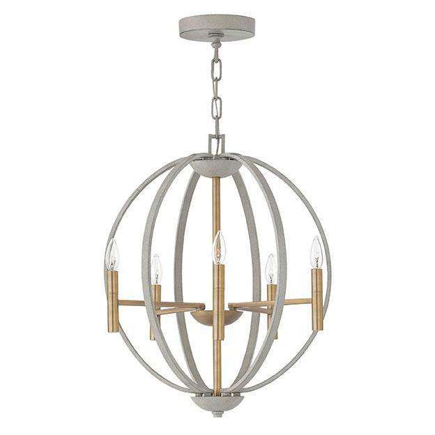 Euclid Chandelier Cement Gray-Hinkley Lighting-HINKLEY-3466CG-Chandeliers-1-France and Son
