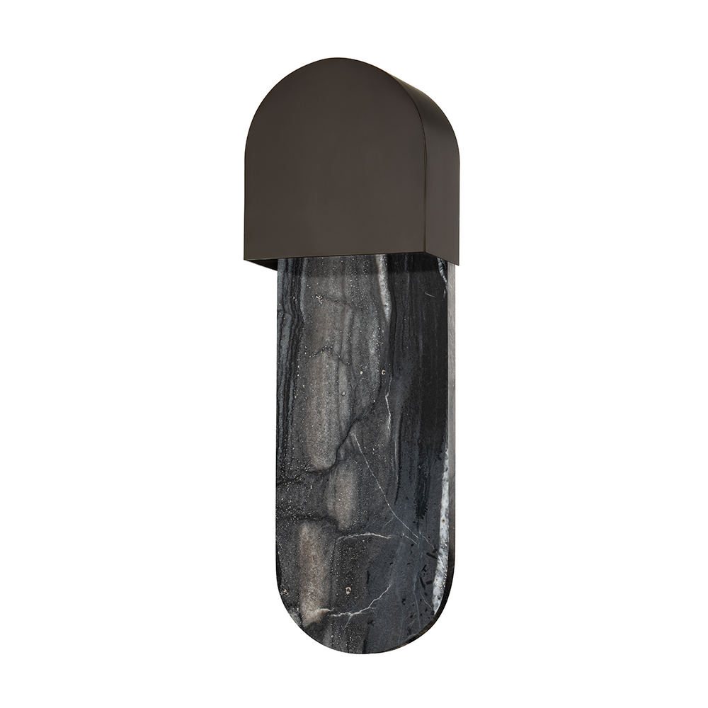 Hobart - 1 Light Wall Sconce-Hudson Valley-HVL-1851-BBR-Outdoor Wall SconcesBlack Brass-2-France and Son