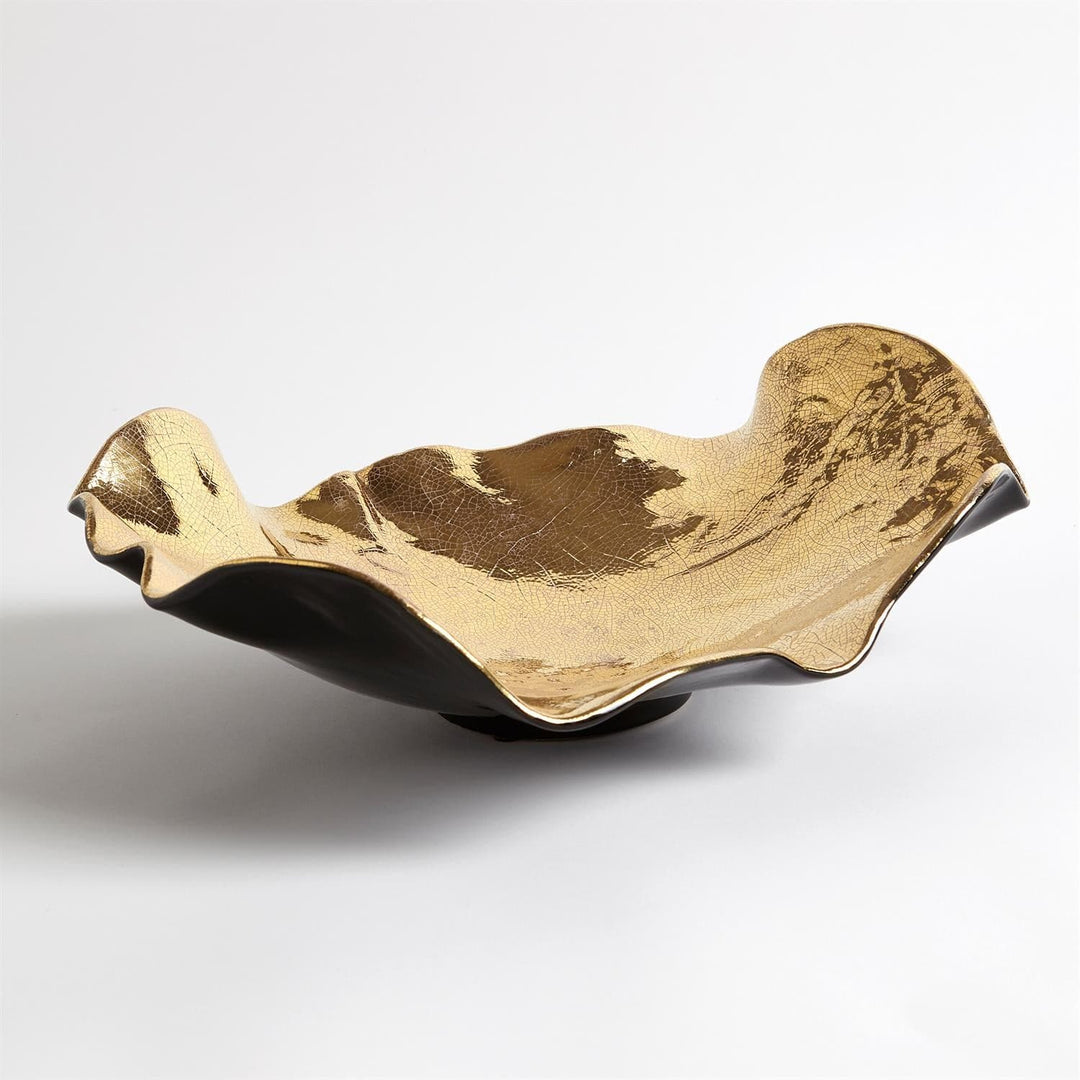 Wave Platter-Global Views-GVSA-3.31502-Decorative ObjectsGold Crackle-3-France and Son