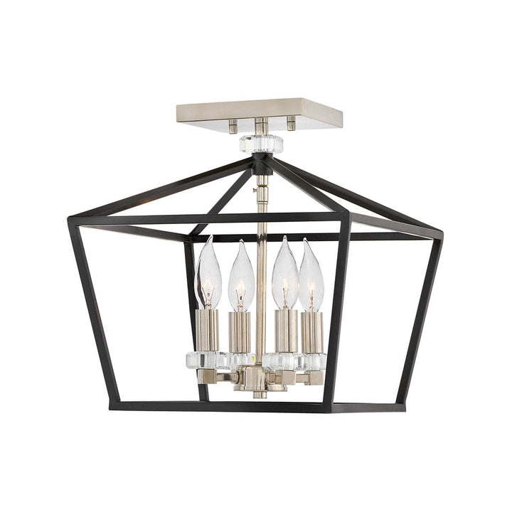 Stinson Chandelier Ceiling Light-Hinkley Lighting-HINKLEY-3533BK-Chandeliers4 Light-13"-Black-12-France and Son