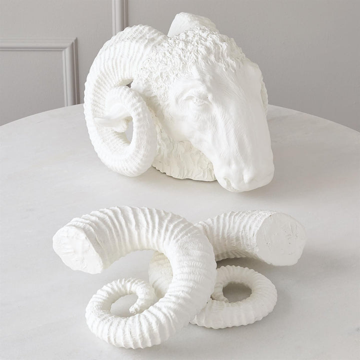 Capricorn Sculpture - Matte White-Global Views-GVSA-3.31540-Decorative Objects-2-France and Son