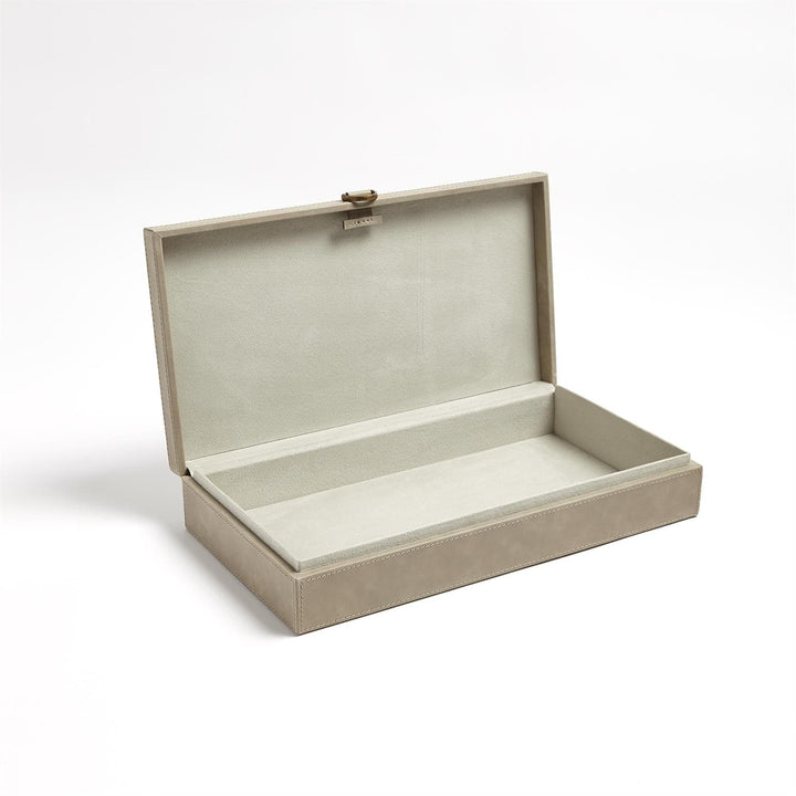 Marbled Leather D Ring Box-Light Grey-Lg