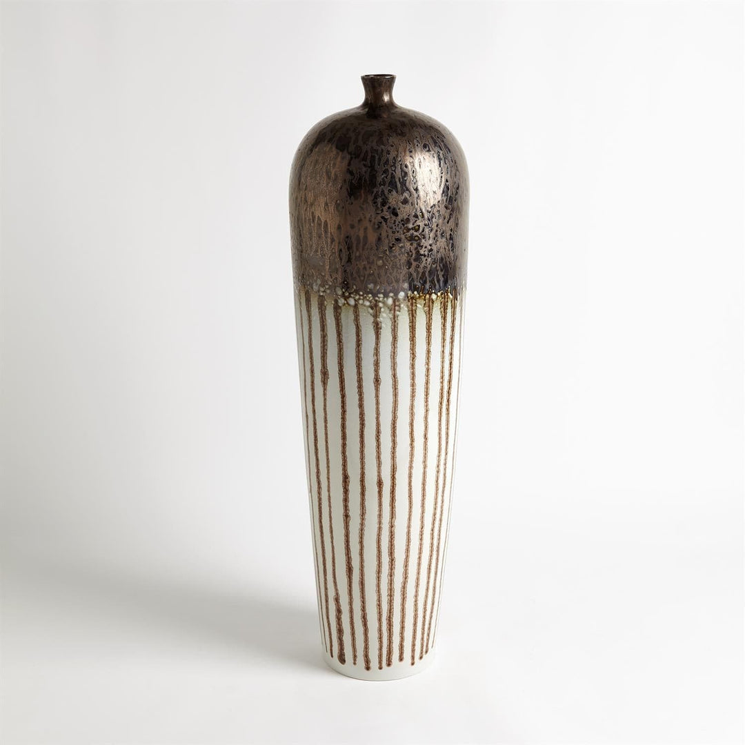 Reactive Bronze Stripe Vessel-Global Views-GVSA-1.10693-Decorative ObjectsTall-3-France and Son