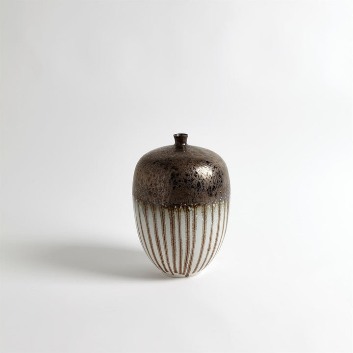 Reactive Bronze Stripe Vessel-Global Views-GVSA-1.10695-Decorative ObjectsMedium-5-France and Son