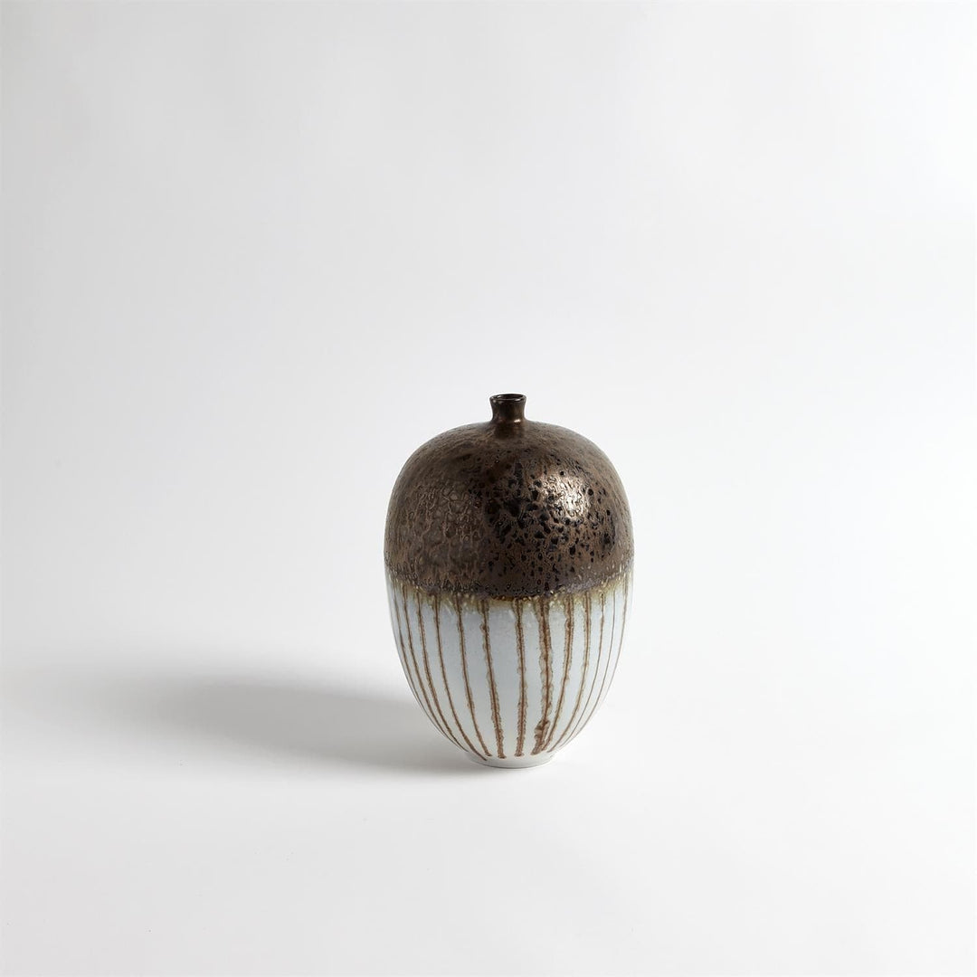 Reactive Bronze Stripe Vessel-Global Views-GVSA-1.10696-Decorative ObjectsSmall-6-France and Son