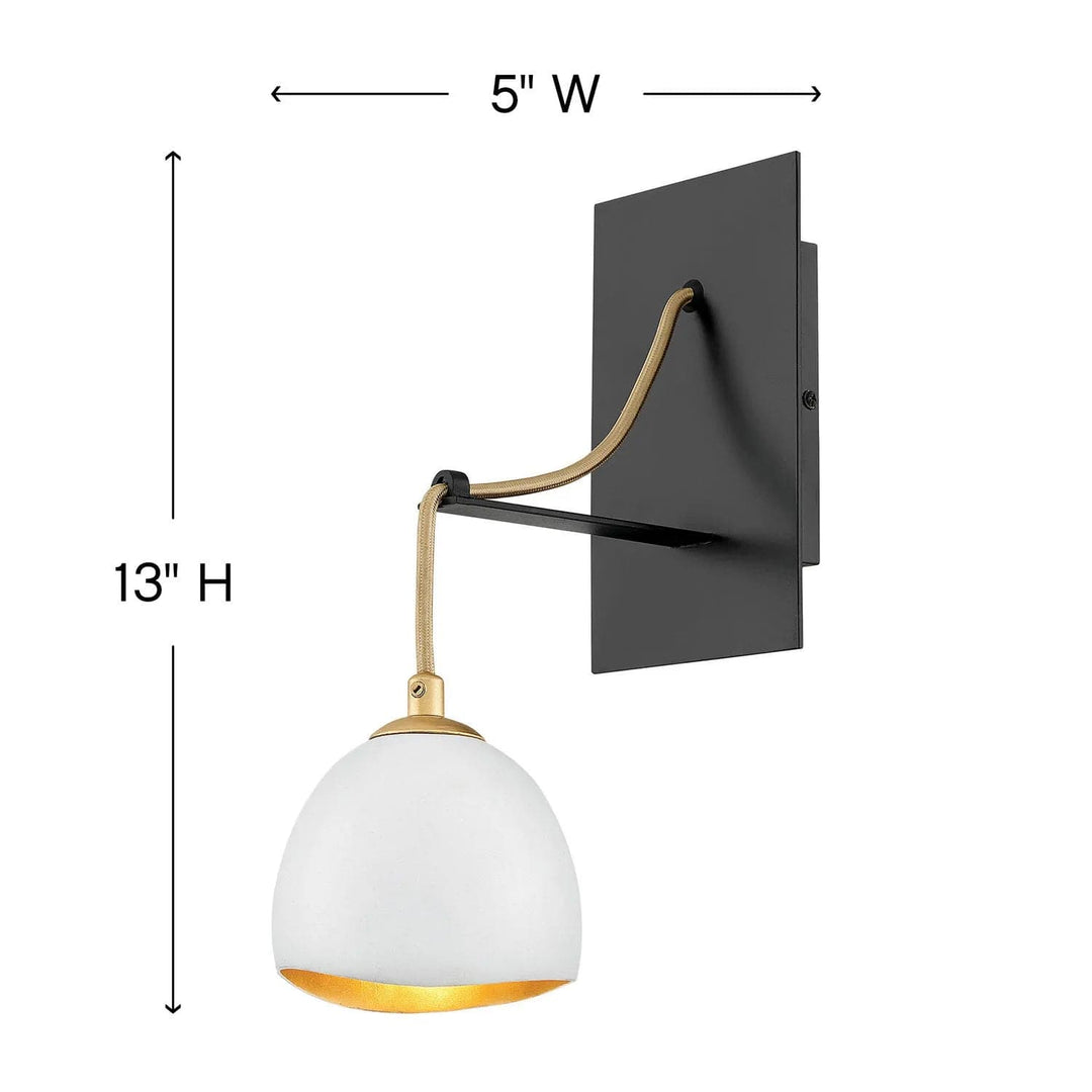 Sconce Nula - Single Light-Hinkley Lighting-HINKLEY-35900SHB-Wall LightingShell Black with Gold Leaf accents-5-France and Son