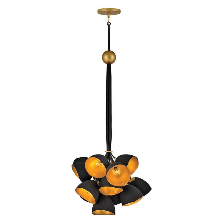 Nula Large Single Tier-Hinkley Lighting-HINKLEY-35906SHB-ChandeliersShell Black with Gold Leaf accents-2-France and Son