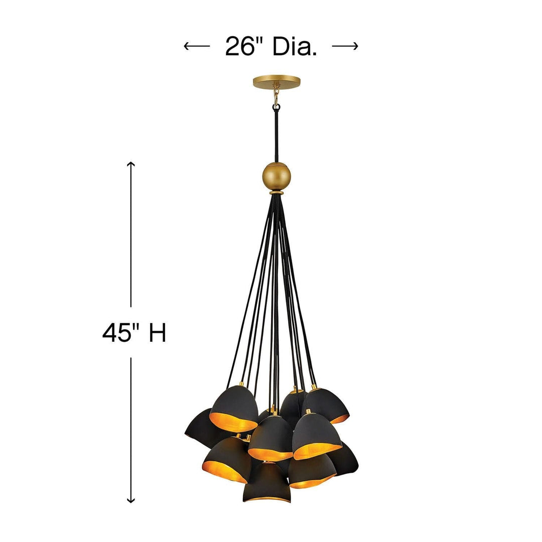 Nula Large Single Tier-Hinkley Lighting-HINKLEY-35906SHB-ChandeliersShell Black with Gold Leaf accents-3-France and Son