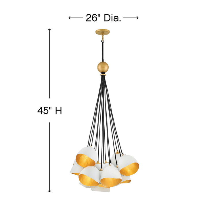 Nula Large Single Tier-Hinkley Lighting-HINKLEY-35906SHB-ChandeliersShell Black with Gold Leaf accents-7-France and Son