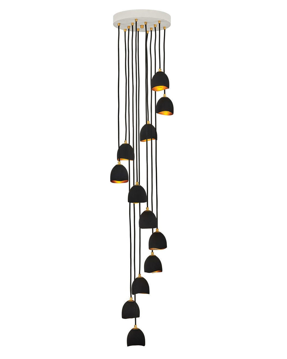 Nula Large Multi Tier-Hinkley Lighting-HINKLEY-35908SHB-ChandeliersShell Black with Gold Leaf accents-2-France and Son