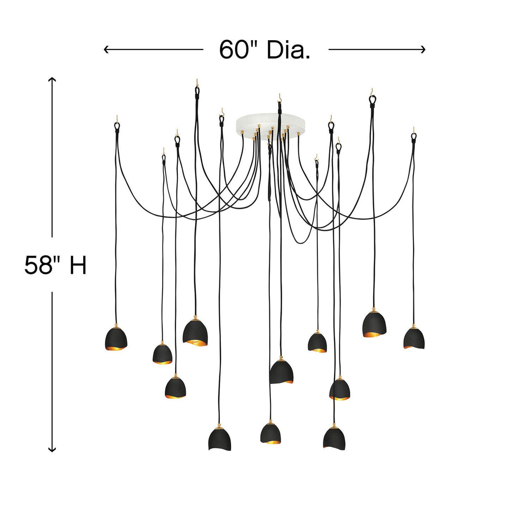 Nula Large Multi Tier-Hinkley Lighting-HINKLEY-35908SHB-ChandeliersShell Black with Gold Leaf accents-3-France and Son