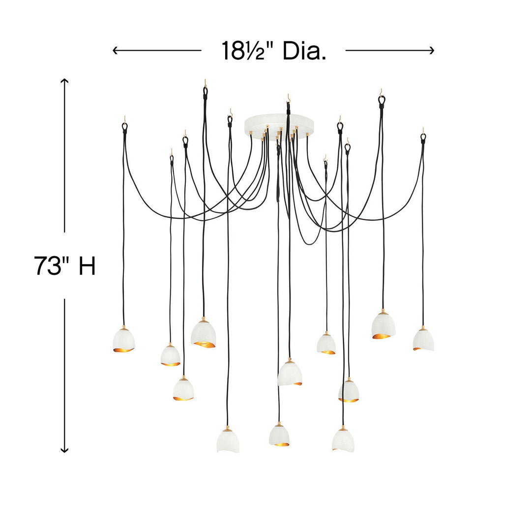 Nula Large Multi Tier-Hinkley Lighting-HINKLEY-35908SHB-ChandeliersShell Black with Gold Leaf accents-6-France and Son