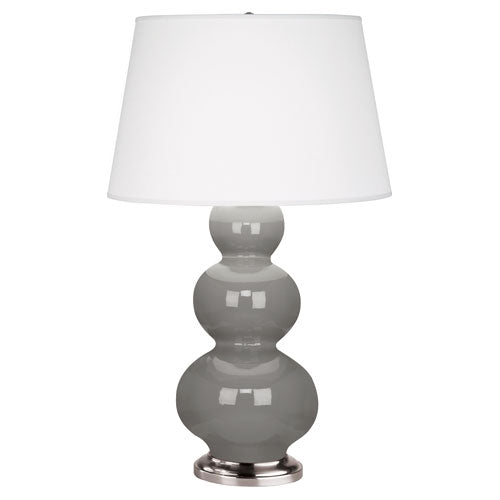 Triple Gourd Table Lamp - Antique Silver 32.75"H-Robert Abbey Fine Lighting-ABBEY-359X-Table LampsSmokey Taupe-12-France and Son