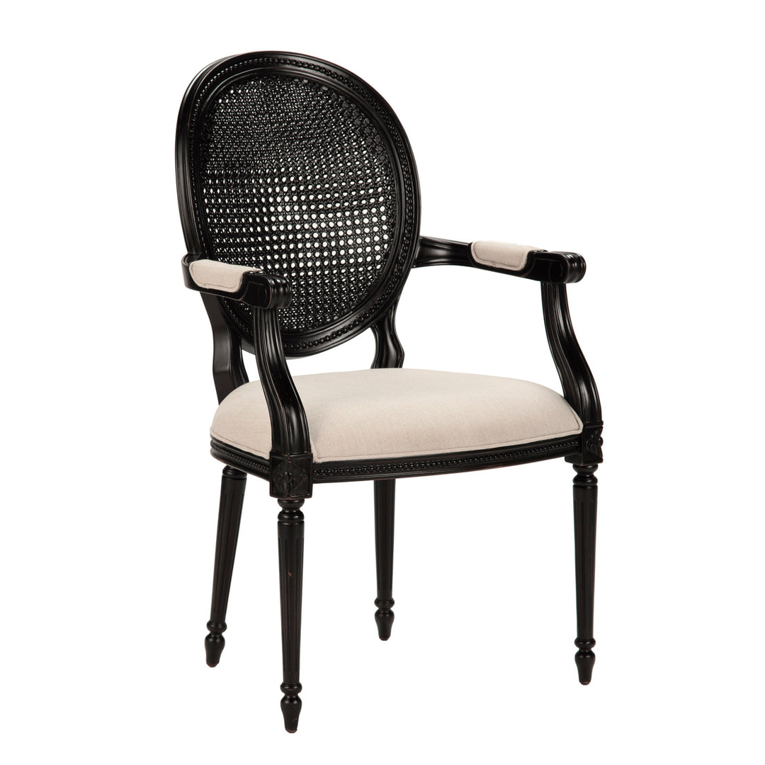 Provencal Arm Chair-Alden Parkes-ALDEN-CH-CH46/A-AB-Dining ChairsAlden Black-1-France and Son