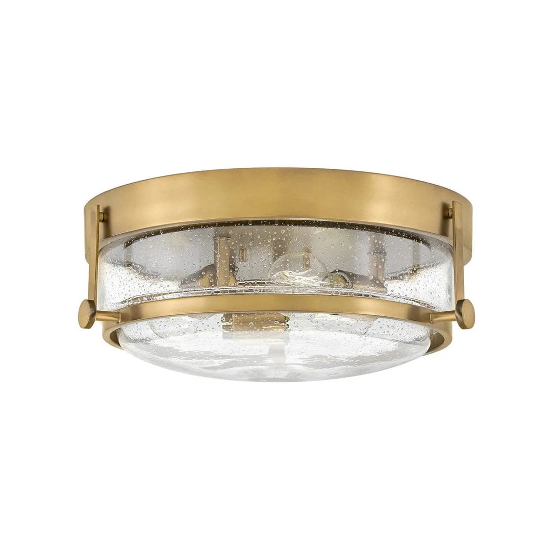 Foyer Harper - Small Flush Mount-Hinkley Lighting-HINKLEY-3640HB-CS-Flush MountsHeritage Brass with Clear Seedy glass-1-France and Son