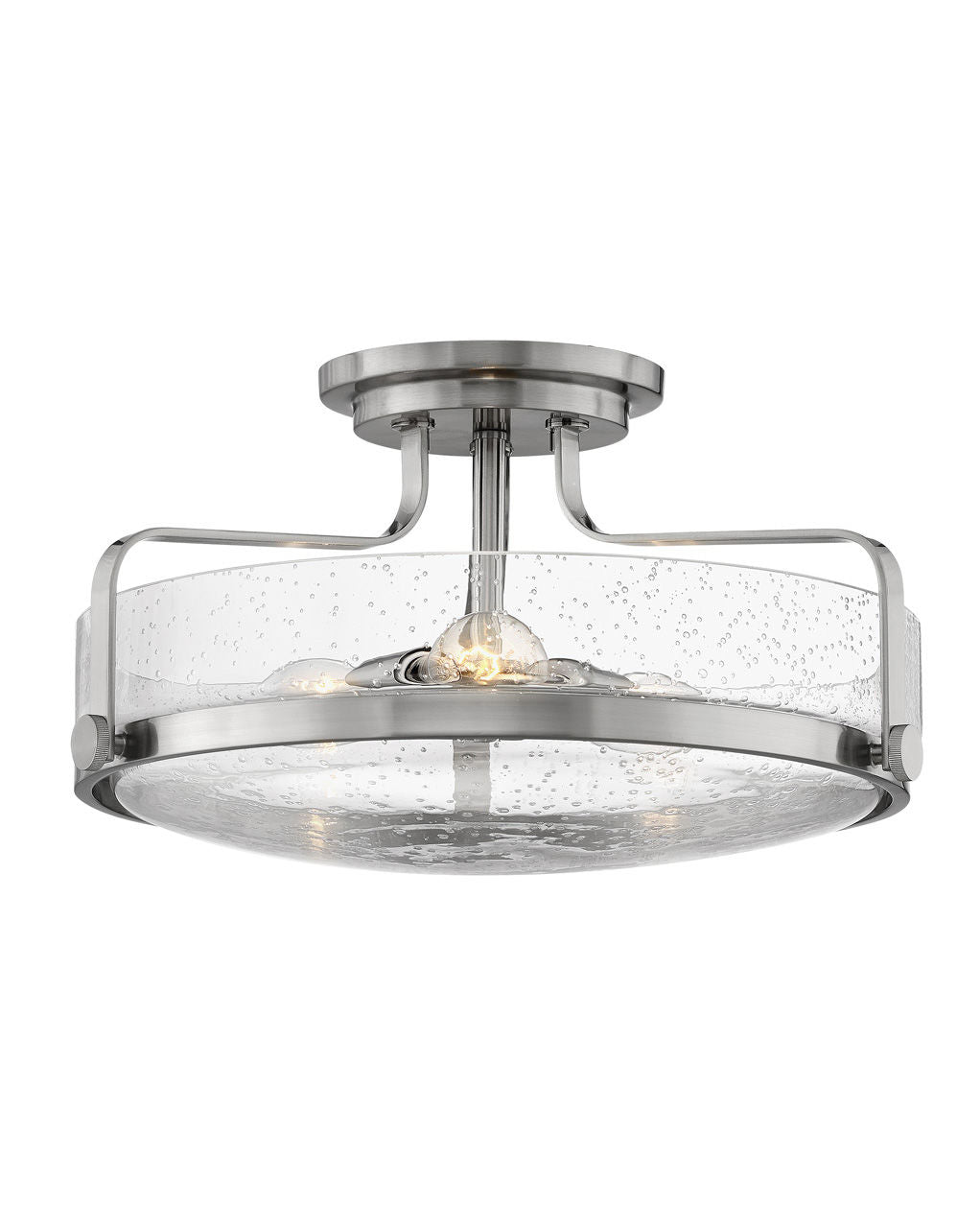 Foyer Harper Large and Small Semi-Flush Mount-Hinkley Lighting-HINKLEY-3643BN-CS-Flush MountsLarge-Brushed Nickel with Clear Seedy glass-6-France and Son