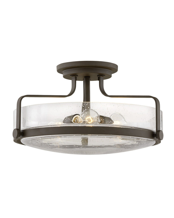 Foyer Harper Large and Small Semi-Flush Mount-Hinkley Lighting-HINKLEY-3643OZ-CS-Flush MountsLarge-Oil Rubbed Bronze with Clear Seedy glass-9-France and Son