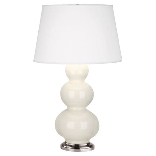 Triple Gourd Table Lamp - Antique Silver 32.75"H-Robert Abbey Fine Lighting-ABBEY-364X-Table LampsBone-8-France and Son