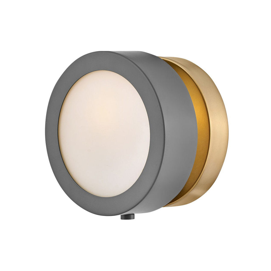 Mercer - Single Light Sconce-Hinkley Lighting-HINKLEY-3650DMG-Wall SconcesDark Matte Grey with Heritage Brass accents-1-France and Son