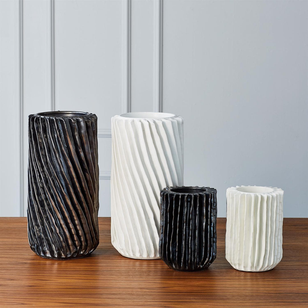 Radiator Swirl Vase-Matte White-Sm