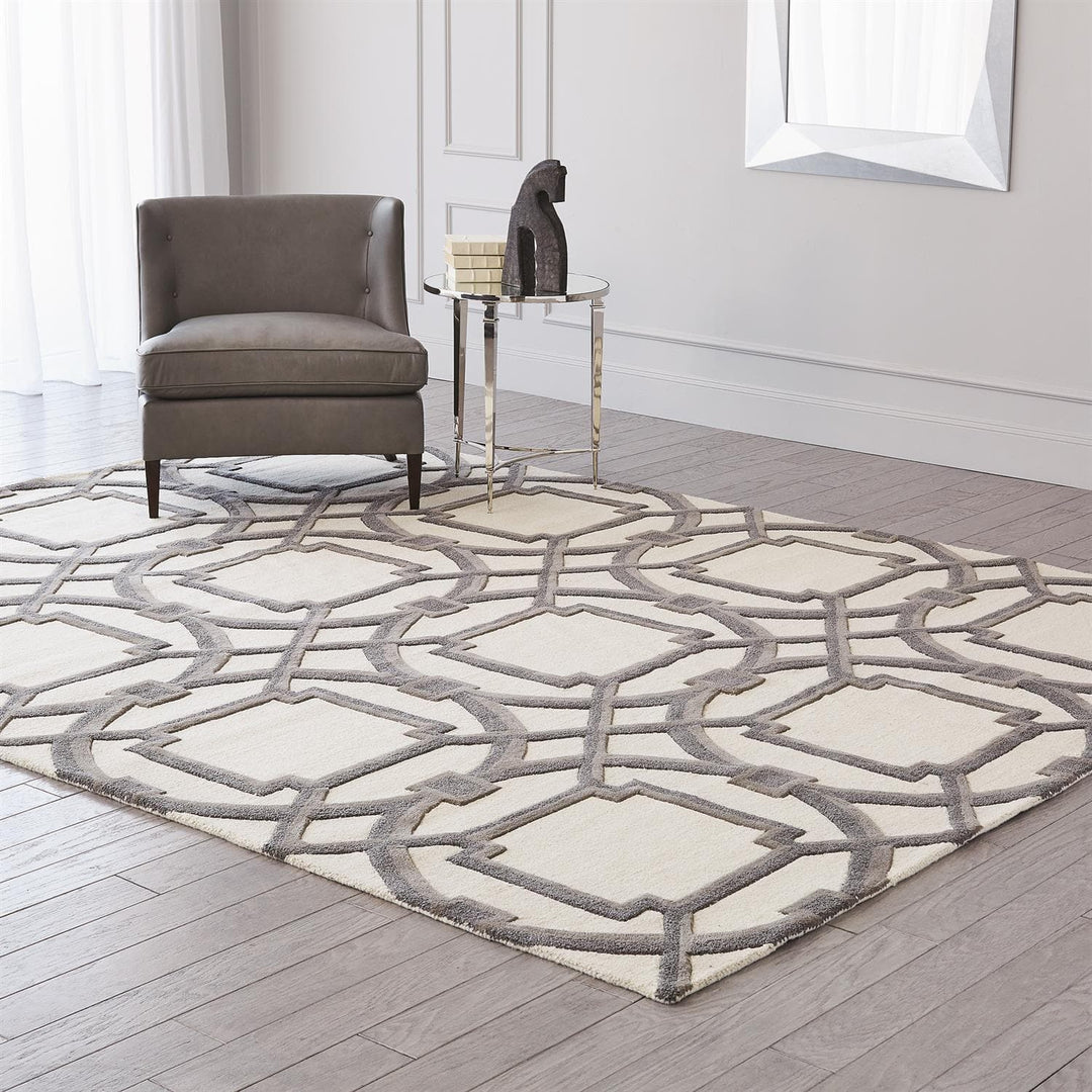 Arabesque Rug-Global Views-GVSA-9.91760-RugsGrey/Ivory-9' x 12'-2-France and Son