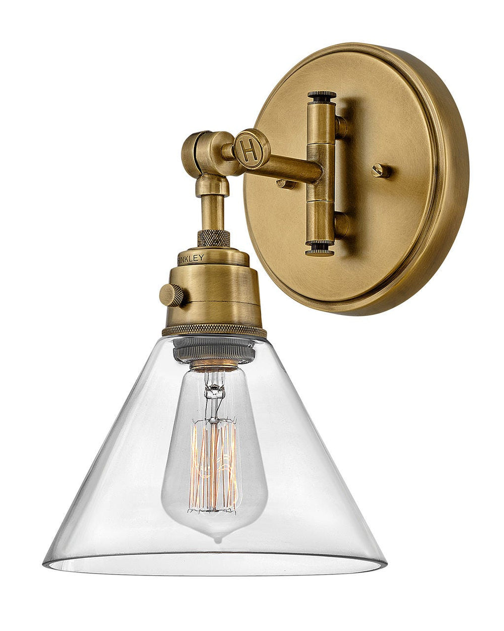 Arti - Small Single Light Sconce-Hinkley Lighting-Wall LightingNON-LED-Heritage Brass with Clear glass-2-France and Son