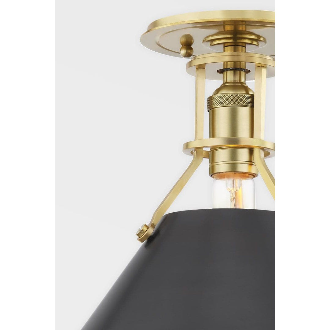 Metal No.2 1 Light Semi Flush-Hudson Valley-HVL-MDS954-ADB-Flush MountsAged / Antique Distressed Bronze-3-France and Son