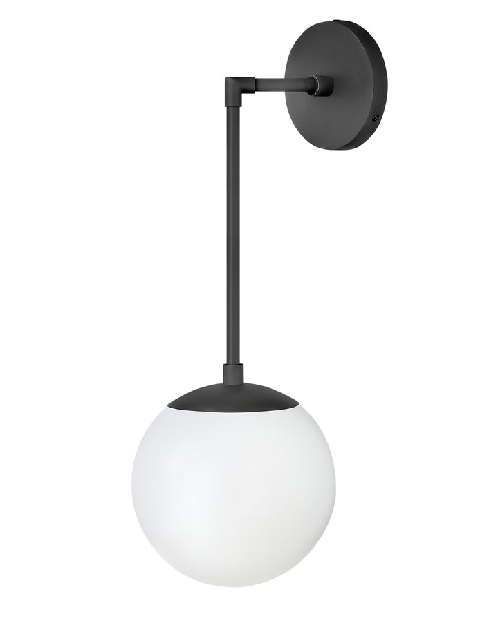 Warby Single Light Sconce-Hinkley Lighting-HINKLEY-3742BK-WH-Wall SconcesBlack with White glass-4-France and Son