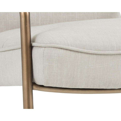 Lincoln Lounge Chair - Rustic Bronze - Beige Linen Fabric-Sunpan-SUNPAN-102584-Lounge Chairs-5-France and Son