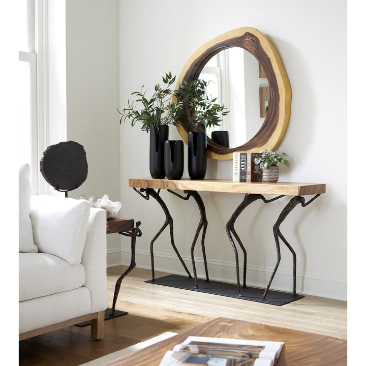 Atlas Console Table - Metal-Phillips Collection-PHIL-TH100399-Console TablesGray Stone-7-France and Son