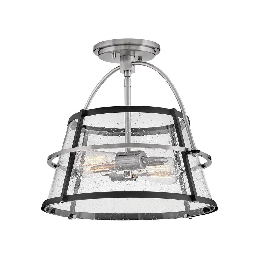 Foyer Tournon - Medium Semi - Flush Mount-Hinkley Lighting-HINKLEY-38111BN-Flush MountsBlack/Brushed Nickel-2-France and Son